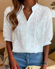 Morwenna - Elegante Bluse mit V-Ausschnitt
