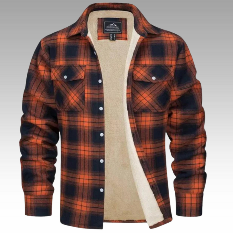 Truffel™ - Kariertes Truckerjacke mit Fleecefutter