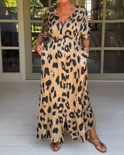 LISBETH - LANGES KLEID MIT TIERPRINT