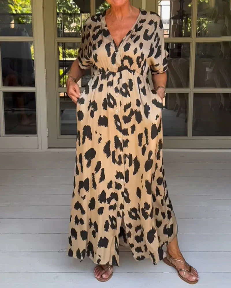LISBETH - LANGES KLEID MIT TIERPRINT