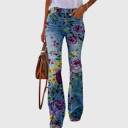 Nicole | Damen Blumen Bedruckte Enge Jeans