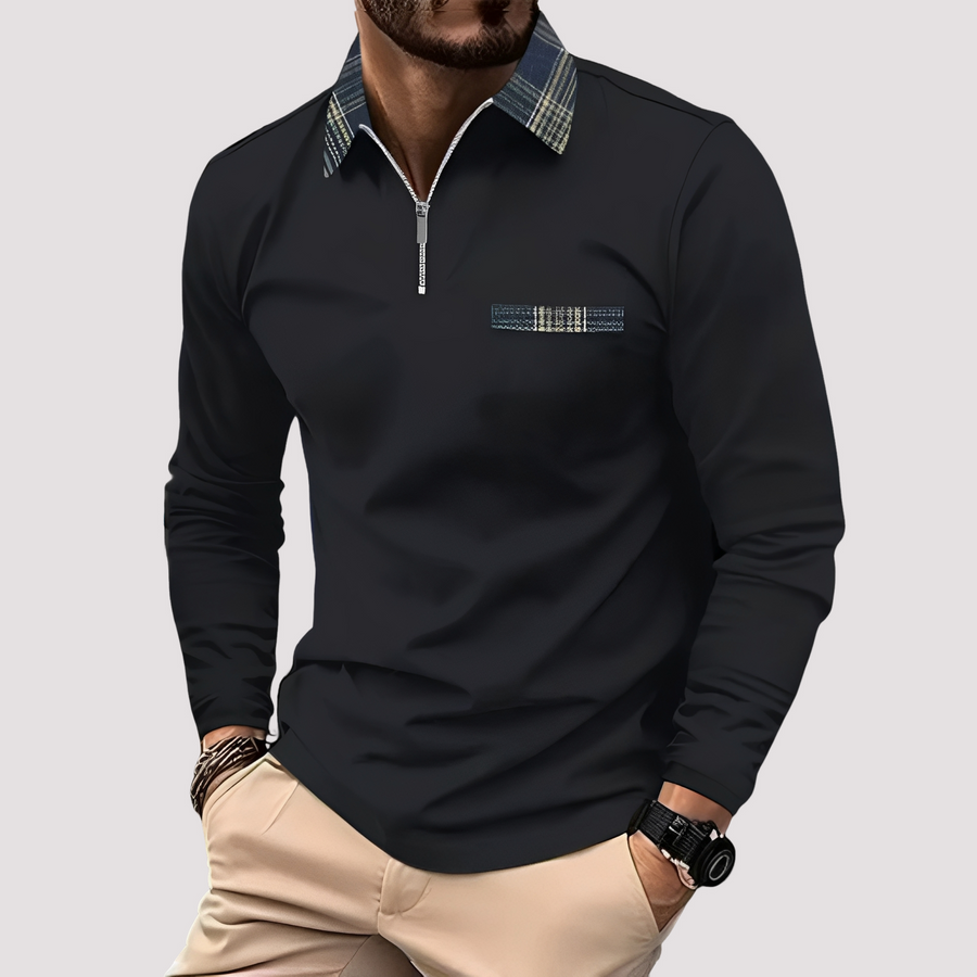 Aidan - Stilvolles Langarm-Poloshirt für Herren