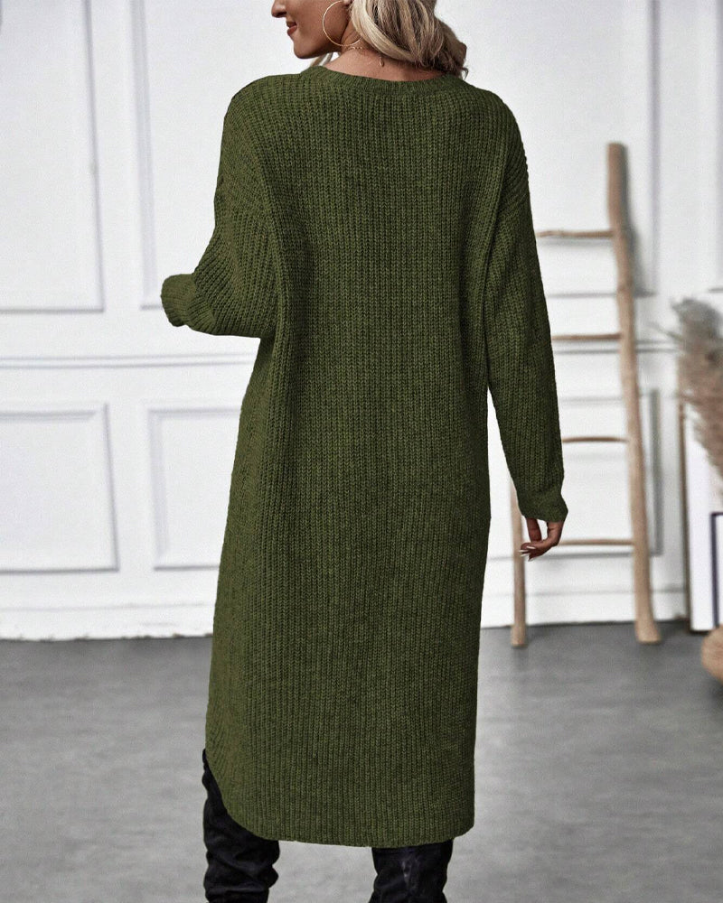 Nina | Stilvolles Damen Strickkleid lang & gemütlich tragbar