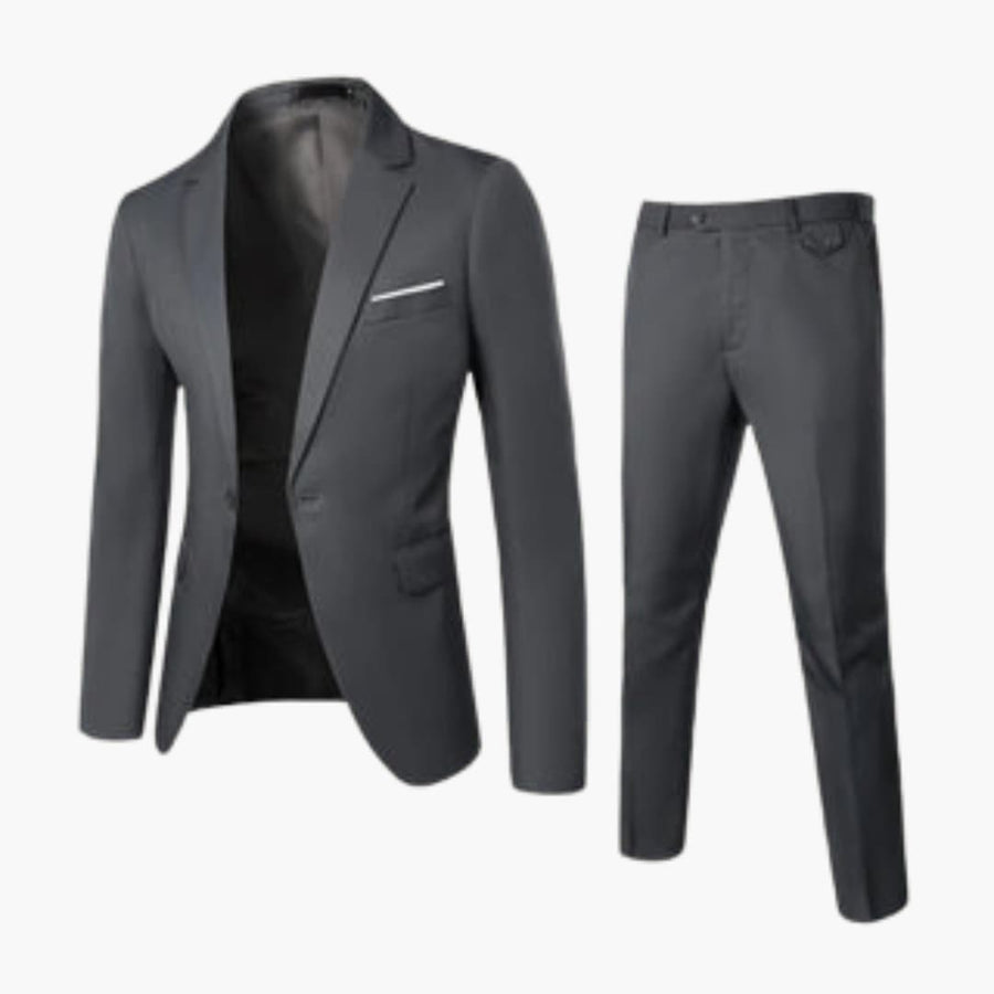 Herren Sommer Anzug Zweiteiler mit Revers und Flatfront Hose