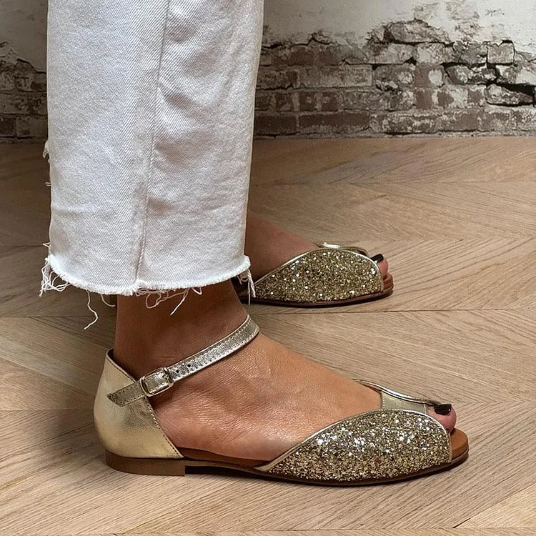 NIEDRIGER SANDAL MIT KNÖCHELBAND
