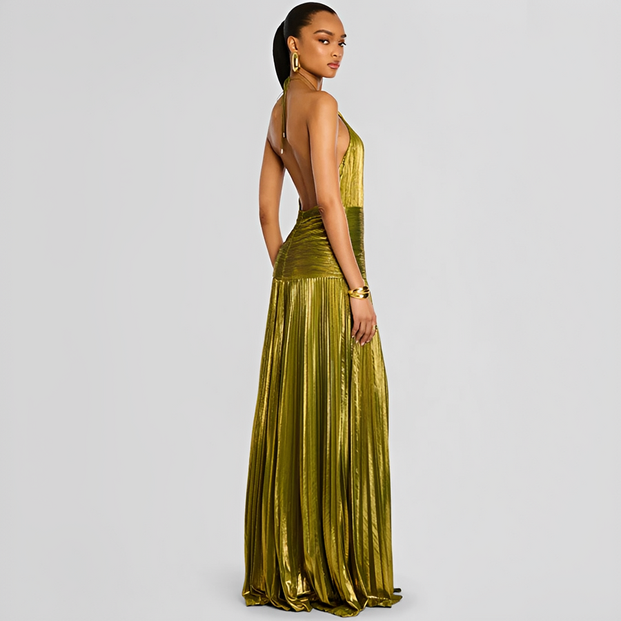 Naira - Stilvolles Kleid mit Falten und Schlitz