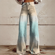 Shelley - Bequeme Weitbeinige Bedruckte Jeans