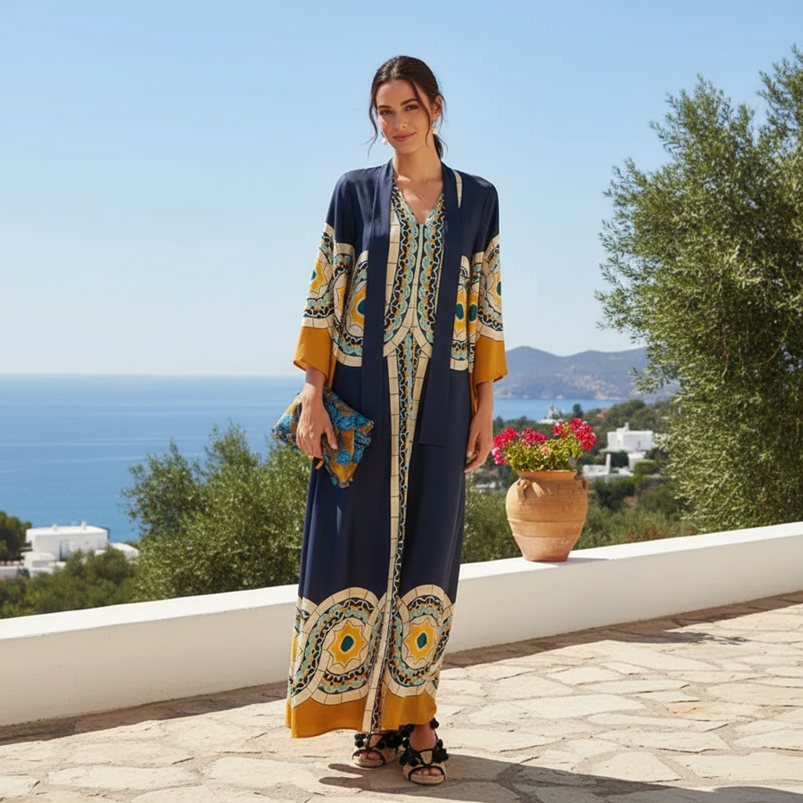 Kymbrea - Schickes, locker gestaltetes Maxi-Kleid