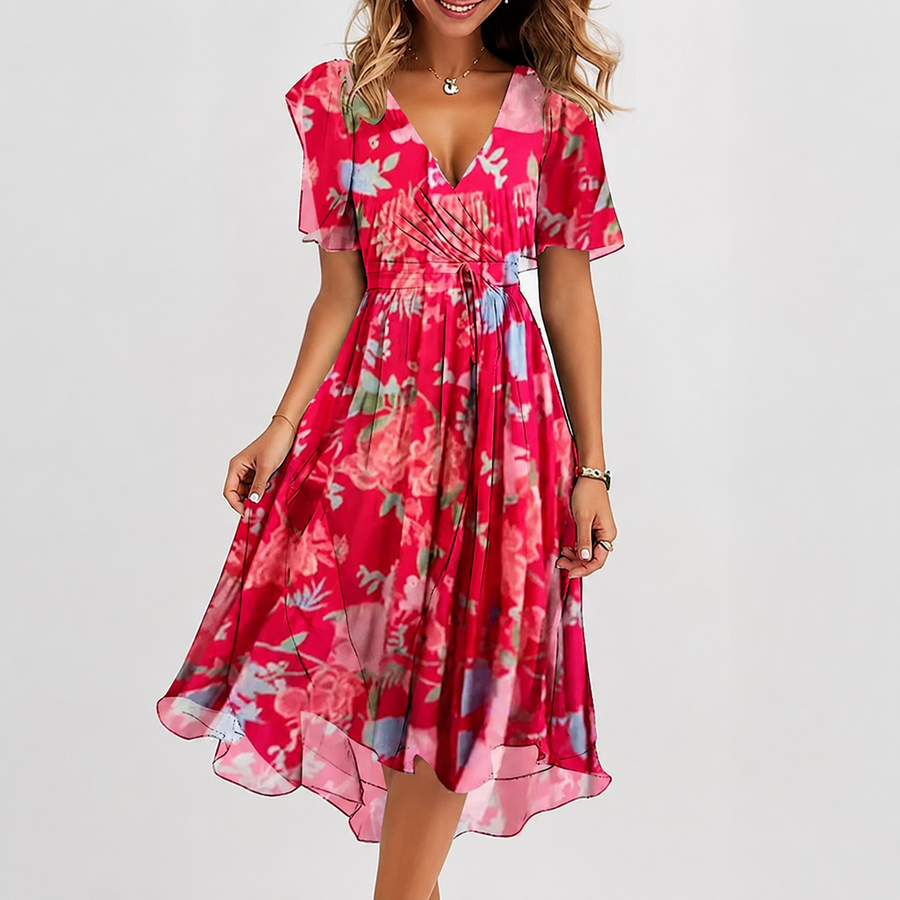 Luella - Fließendes Midikleid mit V-Ausschnitt