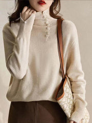 Lilie | Geknöpfter Vintage-Pullover mit Kaschmirgefühl