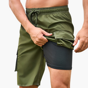 Sommer-Shorts - Herren 2-in-1 Stretchshorts mit Innenslip
