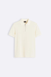 Modernes Strick-Poloshirt mit Reißverschluss