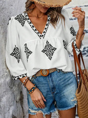 Laura | Bluse mit Retro-Print für Damen