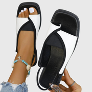 Selina | Damen Kontrast Riemen Flache Sandalen