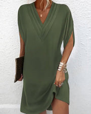Amelia | Elegantes V-Ausschnitt Kleid
