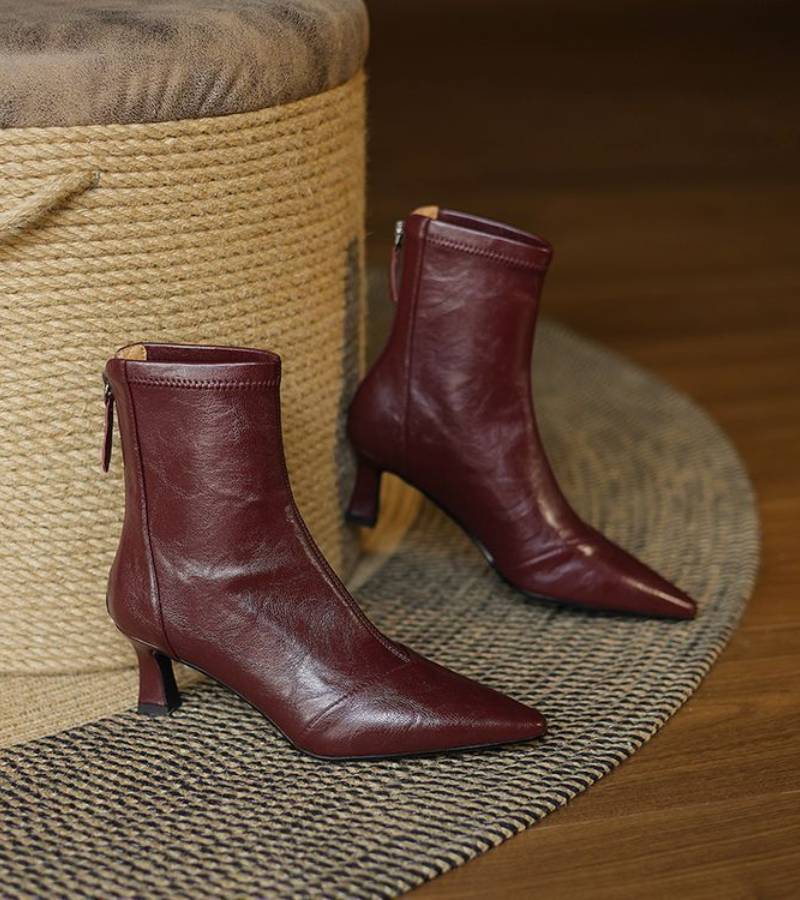Lielah – Lederstiefelette Mit Reißverschluss