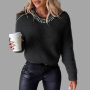 Mauren - Luxuriöser Flauschpullover mit Verziertem Kragen