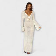 Anne - Weißes Luna Strandkleid für Damen