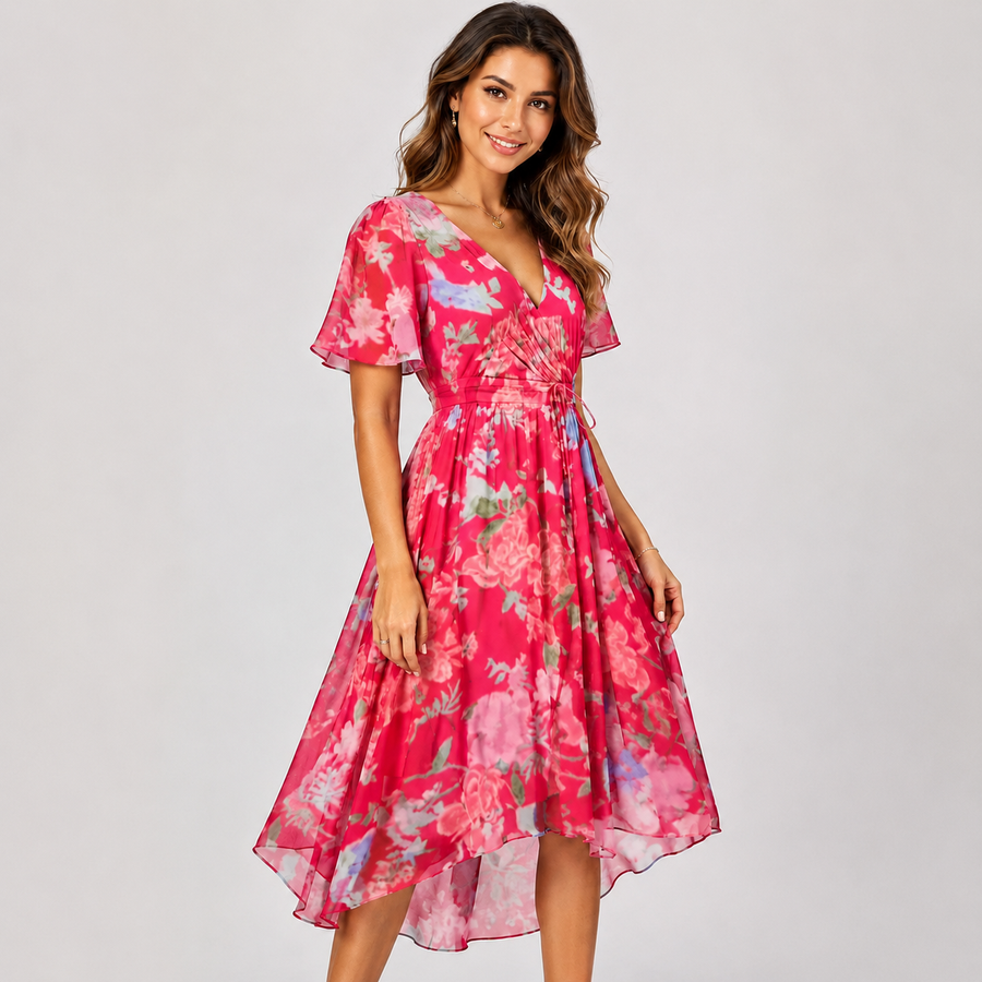Elsinya - Anmutiges und fließendes Midi-Kleid