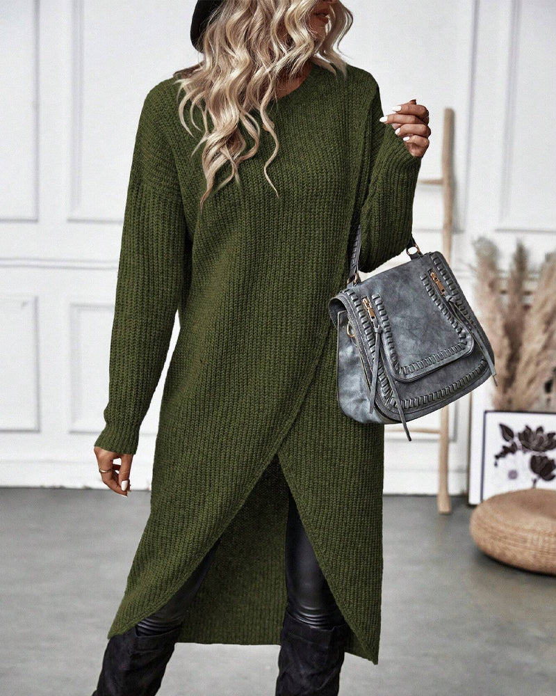 Nina | Stilvolles Damen Strickkleid lang & gemütlich tragbar