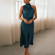Juliana - Stilvolles Neckholder-Kleid ohne Schulter