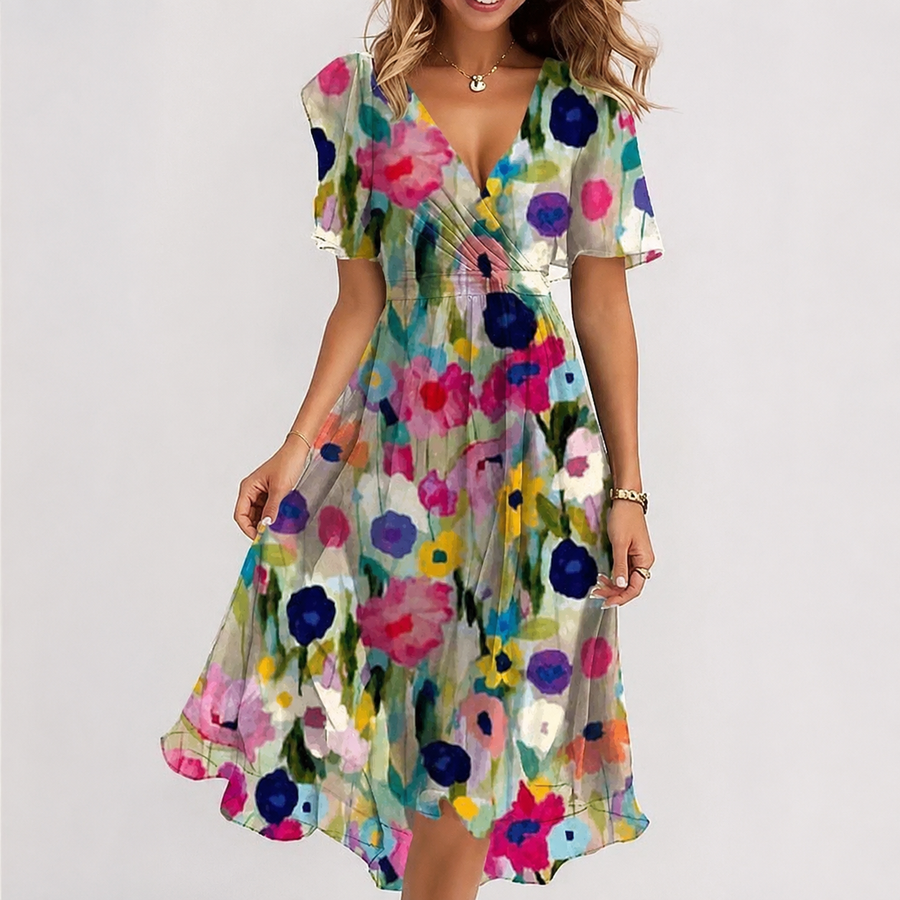 Luella - Fließendes Midikleid mit V-Ausschnitt