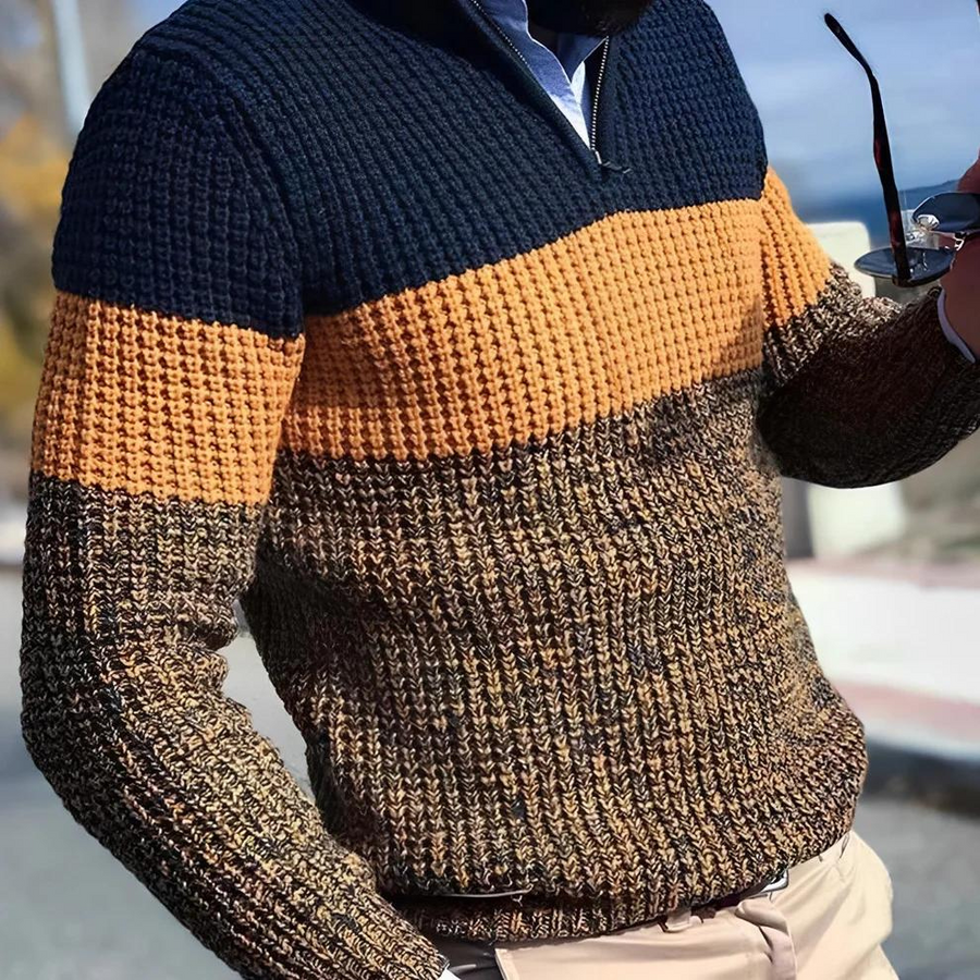 Herren Dicker Strickpullover Half-Zip
