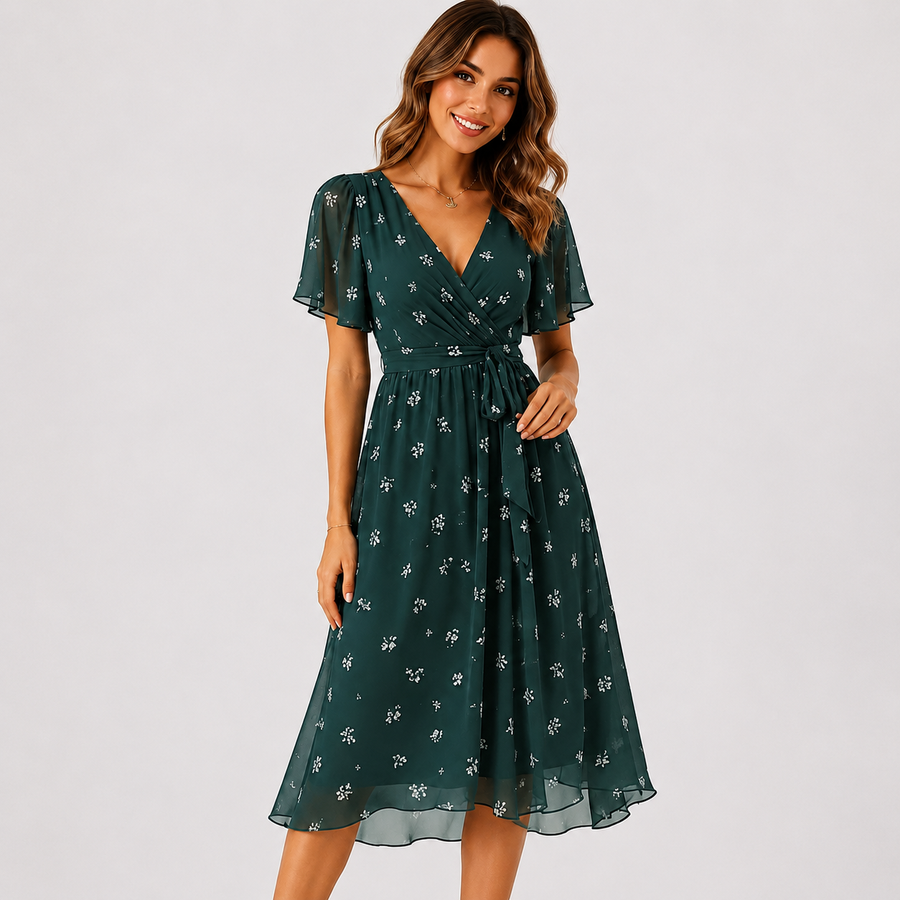 Elsinya - Anmutiges und fließendes Midi-Kleid