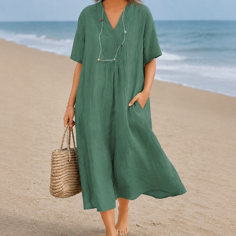 Kendra - Bequemes Kleid mit V-Ausschnitt