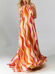 Marlyn – Rückenfreies Maxikleid mit Neckholder-Ausschnitt