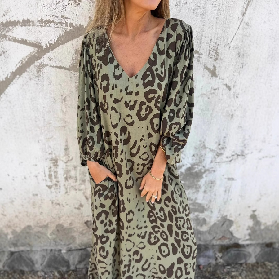 Denise | Kleid mit Leo-Muster