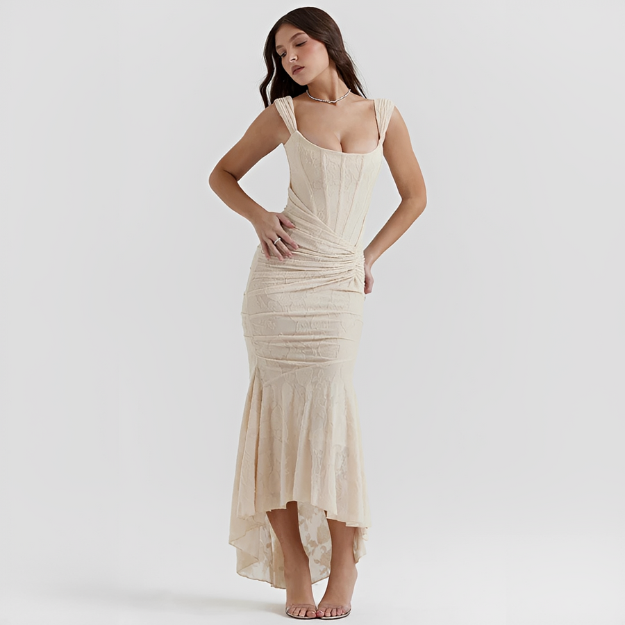 Cynthia - Stilvolles Wickel-Midikleid mit Taillenband