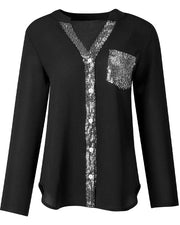 Julia | Modisches Damen Top casual elegant mit funkelnden Details