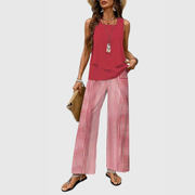 Karin | Damen Zweiteiler Weite Bein Hose Set
