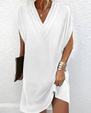 Charmantes v-ausschnitt sommerkleid - lockere passform & vielseitigkeit