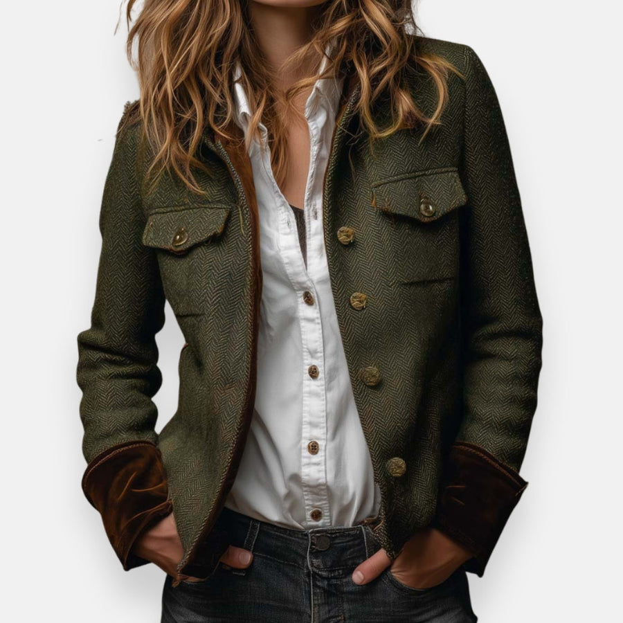 Gordi – Langärmeliger Blazer Mit Samtbesatz