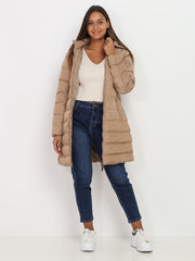 Damen Daunen Winterjacke Mit Kapuze | Reißverschluss
