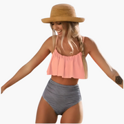 Damen Bikini Set mit Rüschen und UV-beständigem Stoff