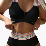 Gerippter High-Waist Bikini - Damen Zweiteiler für den Sommer