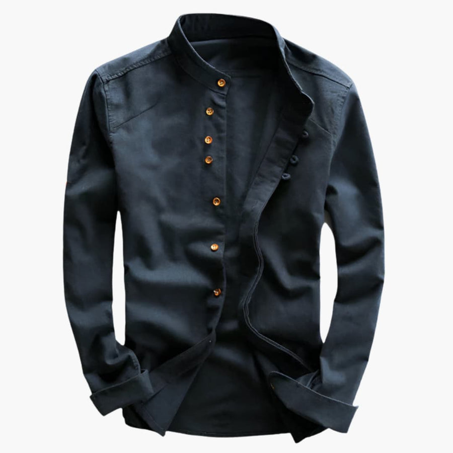 Stehkragen Hemd für Herren - Minimalistisch, Elegant & Casual