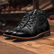 Herren Alle Jahreszeiten Veganem Leder Stiefel mit Schnürung