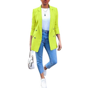 Heidi-Mode | Mittellanger Einfarbiger Damenblazer