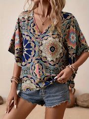 Charlotte | Bluse mit Blumenmuster & V-Ausschnitt