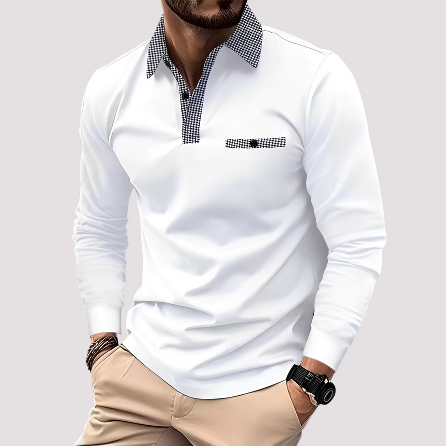 Aidan - Stilvolles Langarm-Poloshirt für Herren