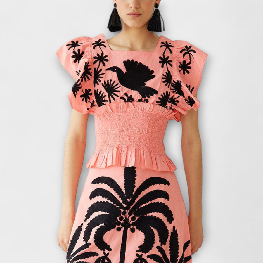 Amy - Elegantes Palmenkleid