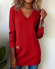 Leonie | Modischer Damen Pullover elegant & V-Ausschnitt