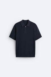 Elegantes Strickpolo mit Reißverschluss