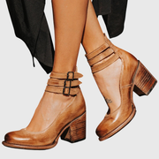 Helene | Damen Schnallenriemen Blockabsatz Stiefel