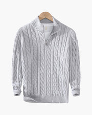 Amir | 3-teiliges Outfit-Set mit Zopfmuster-Pullover, hose & Loafern