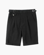 Parker | Maßgeschneiderte Plisseeshorts mit verstellbaren Seitenschnallen